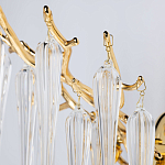 Бра золотого цвета с разветвленными ветвями и длинными прозрачными подвесками в форме стеклянных сосулек Droplet Chandelier варинант исполнения - 4 | Loft Concept в Орле