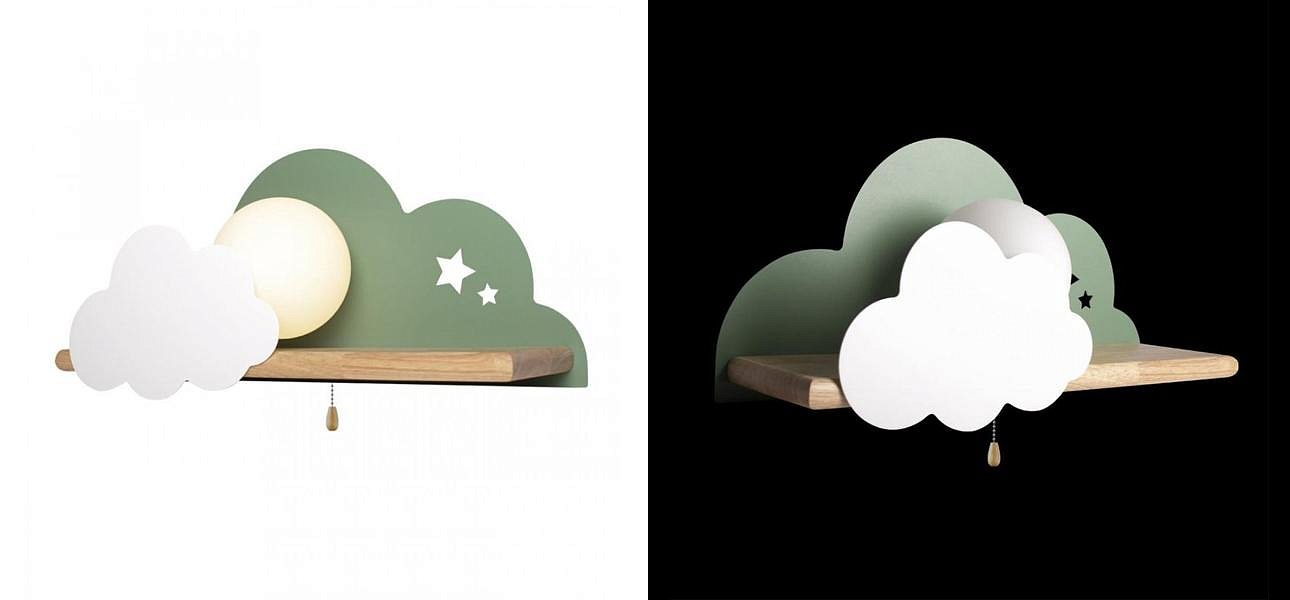 Бра с полкой зелёное Облако Wall Lamp Green Cloud Бра с полкой зелёное Облако Wall Lamp Green Cloud - Loft-Concept в Орле
