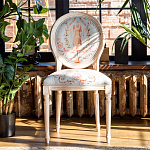 Стул из массива бука светло-серый с растительным орнаментом Raffael Angel Grey Chair варинант исполнения - 3 | Loft Concept в Орле