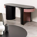 Дизайнерский письменный стол овальной формы с 2-мя выдвижными ящиками по бокам Parsec варинант исполнения - 3 | Loft Concept в Орле