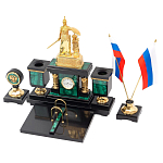 Настольный письменный набор из малахита и долерита Leader Organizer варинант исполнения - 2 | Loft Concept в Орле