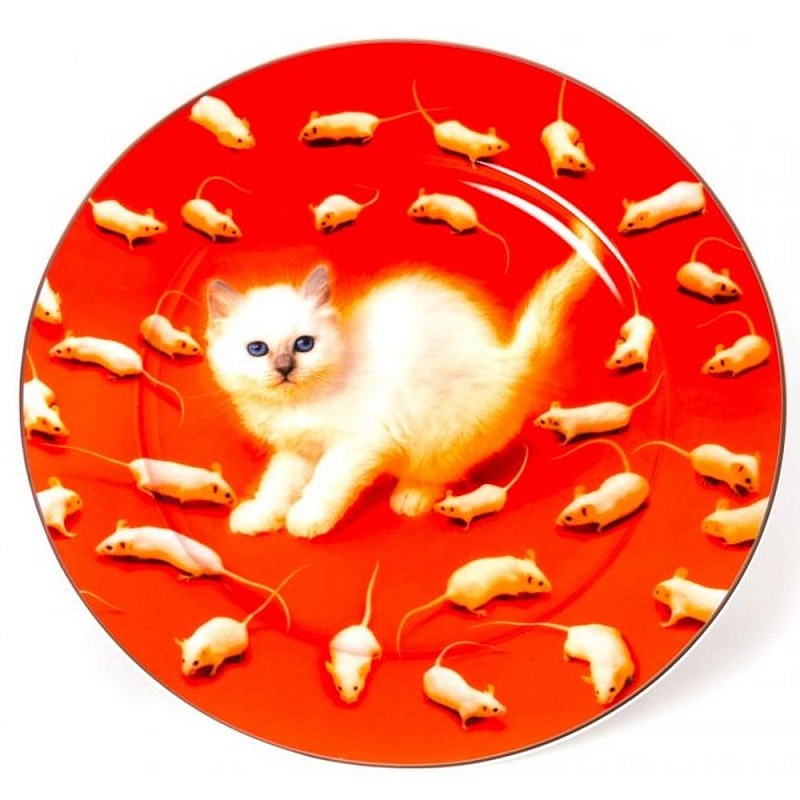 Тарелка Seletti Kitten Оранжевый Бежевый Тарелка Seletti Kitten Оранжевый Бежевый в Орле | Loft Concept