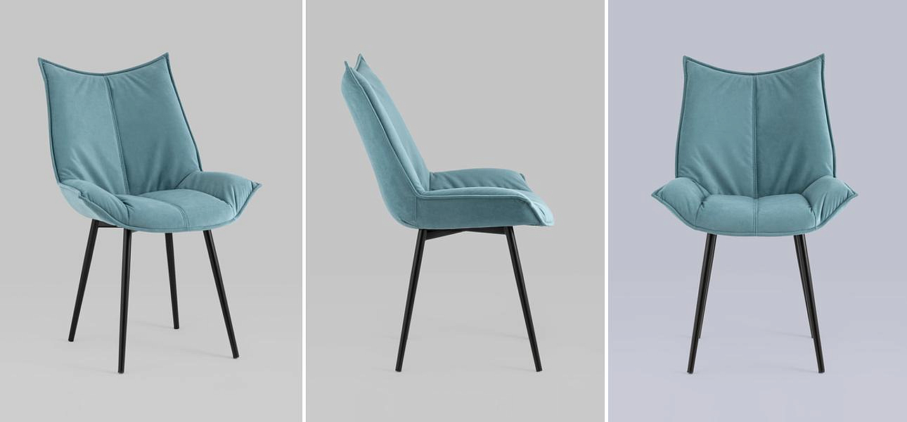 Стул Oslo Chair Голубой Велюр Стул Oslo Chair Голубой Велюр - Loft-Concept в Орле