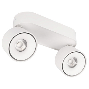 Накладной спот светодиодный металлический на овальном основании с двумя поворотными плафонами цилиндрической формы Dynamic Edge 