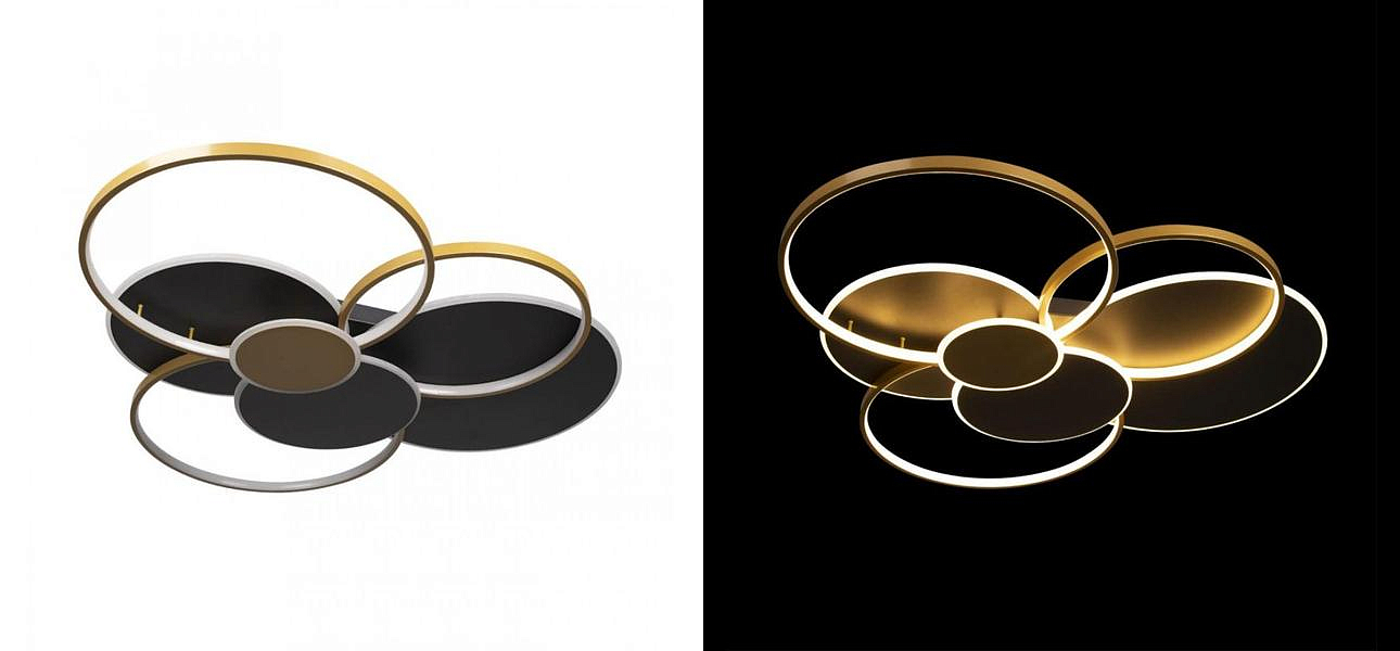 Потолочный светильник Black three rings Gold 100 см Потолочный светильник Black three rings Gold 100 см - Loft-Concept в Орле