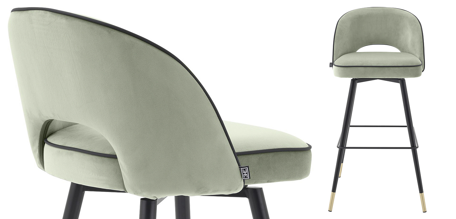 Комплект барных стульев Eichholtz Bar Stool Cliff set of 2 pistache green Комплект барных стульев Eichholtz Bar Stool Cliff set of 2 pistache green - Loft-Concept в Орле