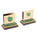 Настольный письменный набор из малахита с декором в виде лошади Leader Organizer варинант исполнения - 5 | Loft Concept в Орле