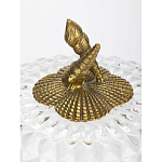 Конфетница прозрачная стеклянная на бронзовых ножках в виде морских коньков с крышкой в виде ракушки Eden Garden варинант исполнения - 2 | Loft Concept в Орле