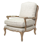 Кресло со спинкой из ротанга Ellie Rattan Armchair beige print flax варинант исполнения - 3 | Loft Concept в Орле