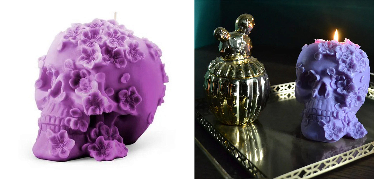 Свеча Purple Flowers Skull Свеча Purple Flowers Skull - Loft-Concept в Орле