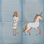 Плитка с узором Девочка единорог варинант исполнения - 1 | Loft Concept в Орле