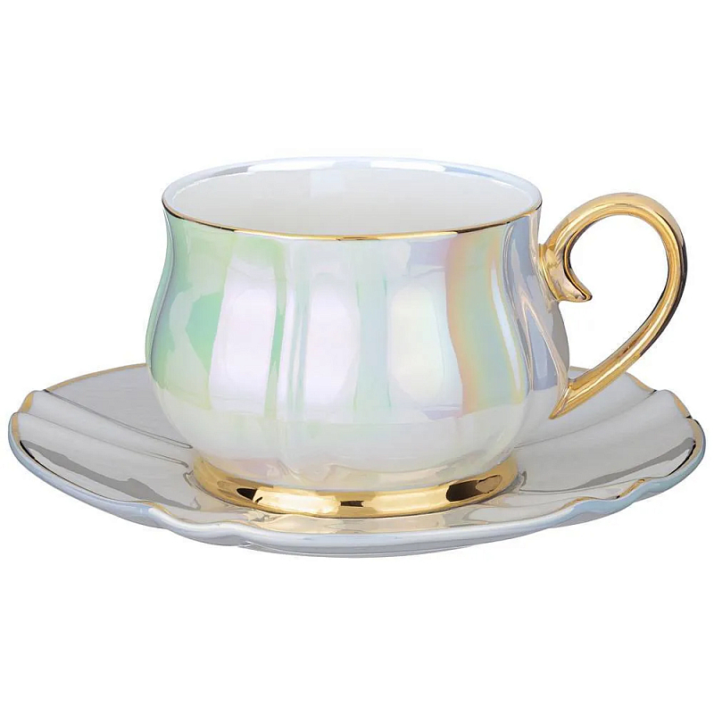Чайная пара из фарфора 200 мл Porcelain Pearl Жемчужный Чайная пара из фарфора 200 мл Porcelain Pearl Жемчужный в Орле | Loft Concept