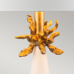 Настольная лампа с декоративным элементом золотого цвета и цилиндрическим абажуром из папье-маше светлого оттенка Flambeau варинант исполнения - 2 | Loft Concept в Орле