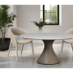 Стол обеденный круглый мраморный на бежевом основании Valedmir варинант исполнения - 6 | Loft Concept в Орле