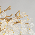 Люстра подвесная золотого цвета с декоративными ветвями и прозрачными рельефными подвесками FAIRYTREE Light варинант исполнения - 6 | Loft Concept в Орле