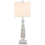 Настольная лампа с прямоугольным тканевым абажуром на белом мраморном основании Silver Threads варинант исполнения - 2 | Loft Concept в Орле