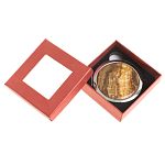 Зеркало карманное складное круглое из натурального камня Оникс в подарочной упаковке Silver Stone Mirrors варинант исполнения - 3 | Loft Concept в Орле