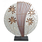 Настольная лампа из перламутра и дерева на подставке Indonesian Shell Flower варинант исполнения - 2 | Loft Concept в Орле