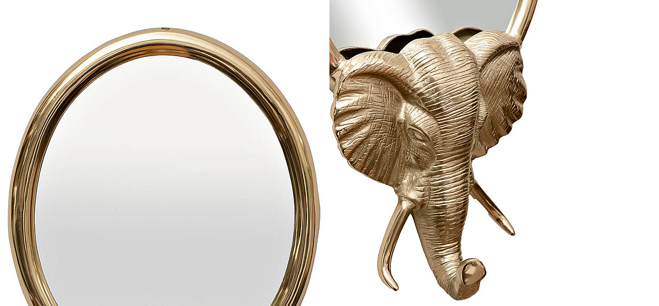 Зеркало с декором слона Gold Elephant Зеркало с декором слона Gold Elephant - Loft-Concept в Орле