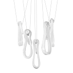 Подвесной светильник белого цвета с 6-ю изогнутыми плафонами Flow Loop варинант исполнения - 1 | Loft Concept в Орле