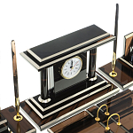 Настольный письменный набор с часами из природного камня обсидиана Team leader варинант исполнения - 5 | Loft Concept в Орле