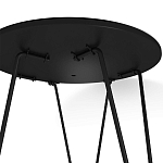 Стол журнальный с круглой столешницей из стекла на 3-х черных ножках Beige Marble варинант исполнения - 5 | Loft Concept в Орле