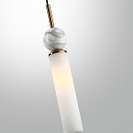 Подвесной светильник с цилиндрическим матовым плафоном и декоративным шаром из камня Orb Essence варинант исполнения - 5 | Loft Concept в Орле