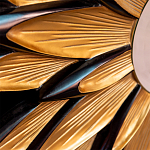 Зеркало-солнце в раме золотого и черного цвета Rays of Peace варинант исполнения - 2 | Loft Concept в Орле