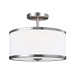 Потолочный светильник с цилиндрическим плафоомн из опалового матового стекла с металлическим обручем Feiss варинант исполнения - 1 | Loft Concept в Орле