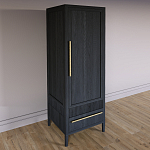 Узкий Шкаф Primo с 2 выдвижными ящиками Черный дуб варинант исполнения - 3 | Loft Concept в Орле