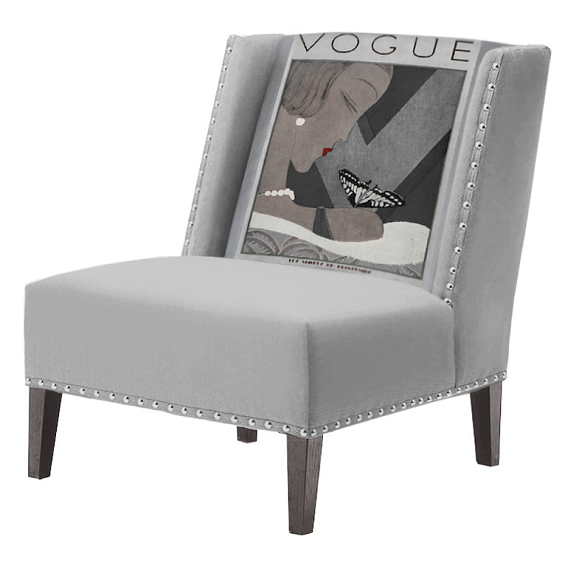 FUN Armchair  Vogui II Gray Дизайнерское кресло с цветным принтом Серый в Орле | Loft Concept 