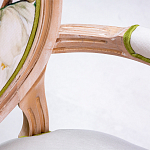 Стул с подлокотниками золотистый из бука с изображением птиц и цветов Blooming Birds 2 варинант исполнения - 3 | Loft Concept в Орле