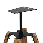 Барный стул со спинкой и мягкой обивкой с ромбами на 4-х деревянных ножках Бежевый Велюр Ava Charm варинант исполнения - 6 | Loft Concept в Орле