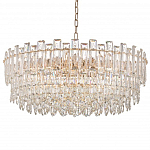 Круглая люстра с хрустальными подвесками на золотистом каркасе Gorgeous Crystal Light варинант исполнения - 9 | Loft Concept в Орле