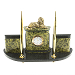 Настольный письменный набор из змеевика и бронзы с декором в виде льва Successful Leader варинант исполнения - 1 | Loft Concept в Орле