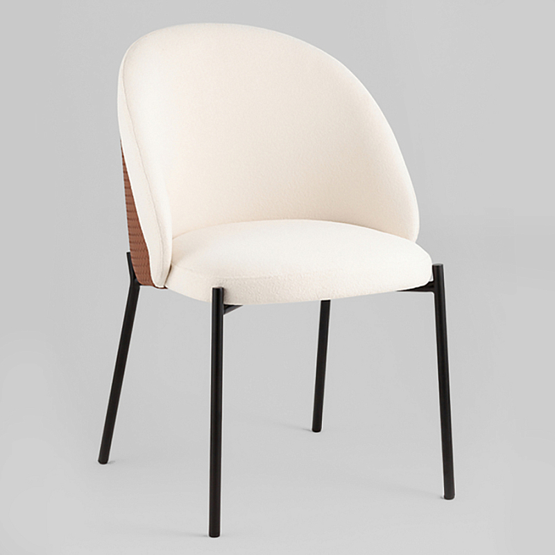 Стул обеденный Mauldine с экокожей Молочный Черный Охра в Орле | Loft Concept 