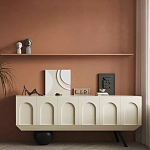 Дизайнерский комод с фактурным фасадом и чёрной ножкой в форме шара Samanta варинант исполнения - 4 | Loft Concept в Орле