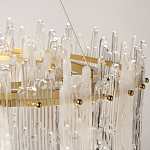 Люстра круглая с прозрачными стержнями разной длины Textured Glass Chandelier варинант исполнения - 7 | Loft Concept в Орле