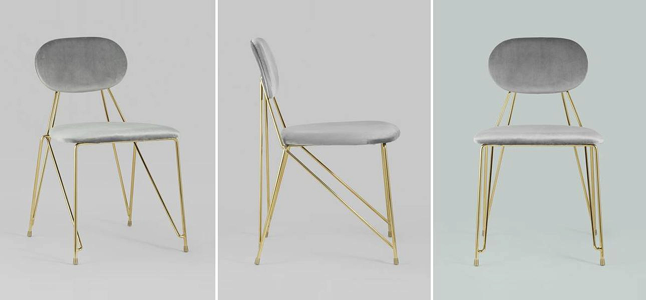 Стул Alice Chair Светло-Серый Велюр Стул Alice Chair Светло-Серый Велюр - Loft-Concept в Орле
