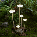 Уличный светильник с пятью матовыми плафонами в форме грибов на высоких изогнутых ножках Mushroom Shape варинант исполнения - 1 | Loft Concept в Орле