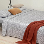 Постельное белье серого цвета с рисунком 200х220 см Blossom Essence варинант исполнения - 5 | Loft Concept в Орле