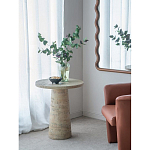 Столик приставной с круглой столешницей Textured Cream Table варинант исполнения - 7 | Loft Concept в Орле