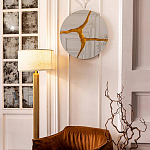 Зеркало кругле с декоративной золотой вставкой Golden Tree варинант исполнения - 3 | Loft Concept в Орле