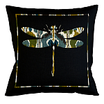 Подушка декоративная стрекоза сине-зелёный орнамент Ikat Pattern варинант исполнения - 1 | Loft Concept в Орле