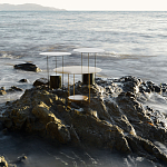 Дизайнерский круглый кофейный стол из металла с мраморным декором PANNA COTTA Coffee Table варинант исполнения - 2 | Loft Concept в Орле