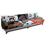 Большой Трехместный Диван с цветным принтом Qalakabusha Large Sofa варинант исполнения - 3 | Loft Concept в Орле