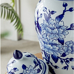 Ваза с крышкой и синим цветочным узором Blue & White Ornament  варинант исполнения - 6 | Loft Concept в Орле