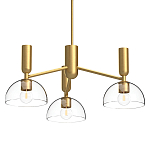 Люстра с 3-мя прозрачными полусферическими плафонами из стекла Alora Mood варинант исполнения - 1 | Loft Concept в Орле