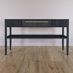 Дизайнерская Консоль с полкой и ящиком Primo Черный дуб варинант исполнения - 1 | Loft Concept в Орле