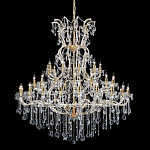 Люстра многоярусная с 53-мя лампочками и прозрачными хрустальными подвесками на основании золотого цвета Crystal lamps варинант исполнения - 1 | Loft Concept в Орле